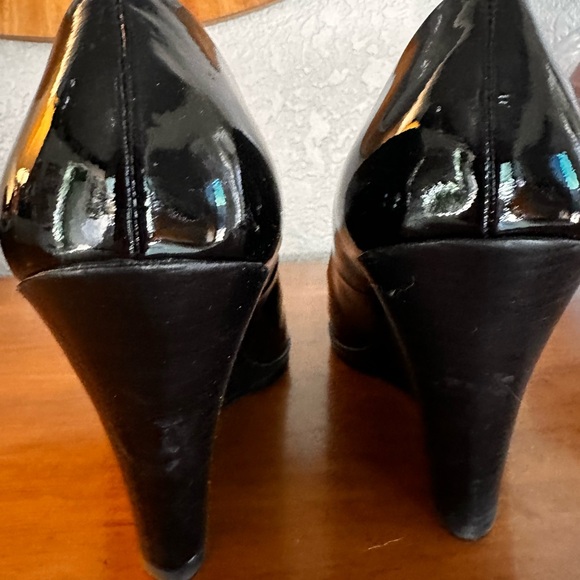 Cole Haan
Black Patent Leather
Wedge Pumps
Size 10.5 
Medium Width - Picture 2 of 5